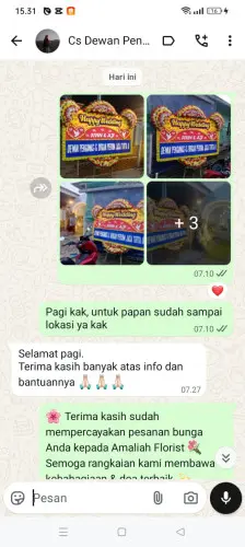 Testimonial Papan Bunga Pernikahan mataram barat